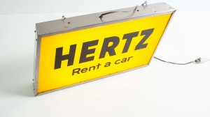 Q102 1960s Hertz Single-Sided Backlit Plastic Hanging Sign 02